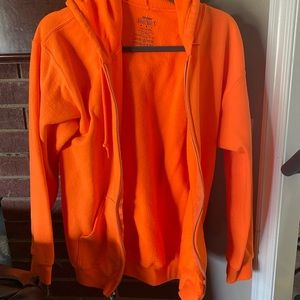 Bright orange hoodie